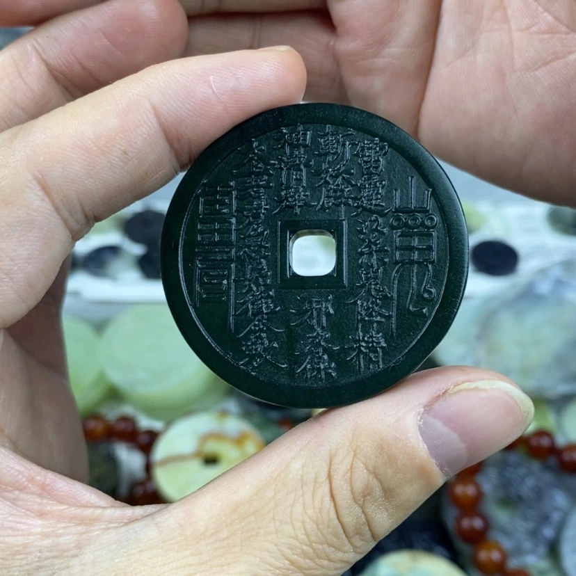【闪购商品】岫玉颈饰未镶嵌岫玉501料山鬼花钱吊坠