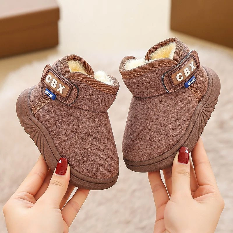 儿童棉鞋冬天二段宝宝加厚美拉德男女童外穿洋气防水加绒雪地靴冬