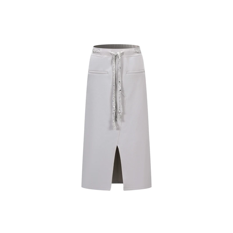 【品牌专属】Three Quarters抽绳气质显瘦高腰休闲秋冬加绒卫裙7505