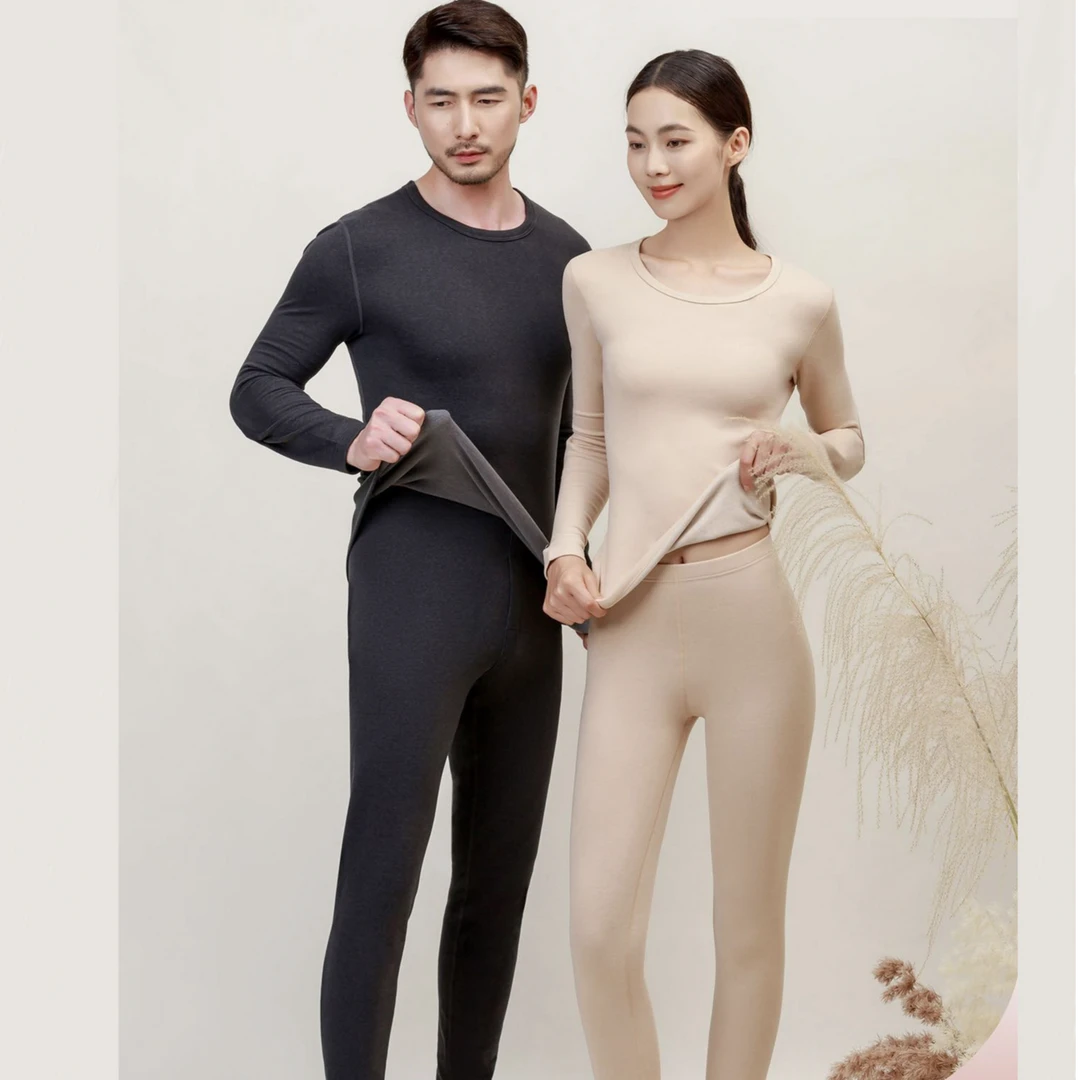 【悠悠童话专属】曲俏 男女款秋冬季蚕丝羊毛保暖套装K