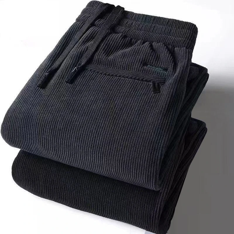 裤子男冬季加绒加厚灯芯绒裤子男士潮牌休闲长裤保暖直筒运动卫裤