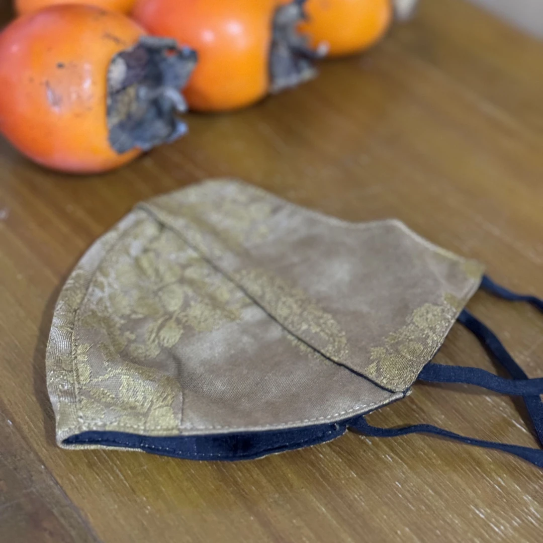 山水晏新中式香云纱口罩防尘保暖遮阳遮脸修饰脸型