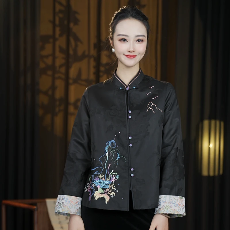 【A603-春景】重磅桑蚕丝香云纱显瘦中式复古宽松百搭上衣