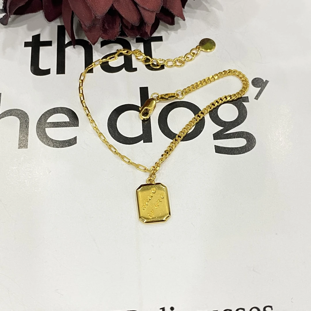 足金999黄金5G工艺时尚轻奢气质简约方牌手链