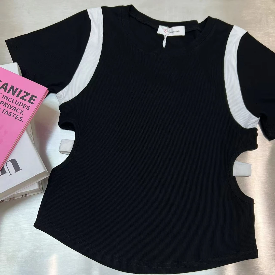 C you 拼接腰部镂空设计款小T[2306200001]