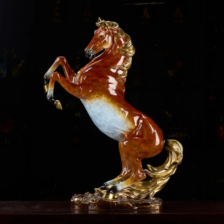 皇承御典【马到成功】全铜黄铜马摆件中式礼品工艺品客厅玄关办公室