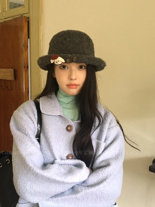 闪电小狗百搭冬季保暖秋冬原创礼帽ins｜小狗礼帽甜美可爱渔夫帽