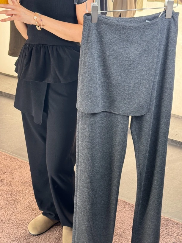 女装裙帘毛毛长裤子