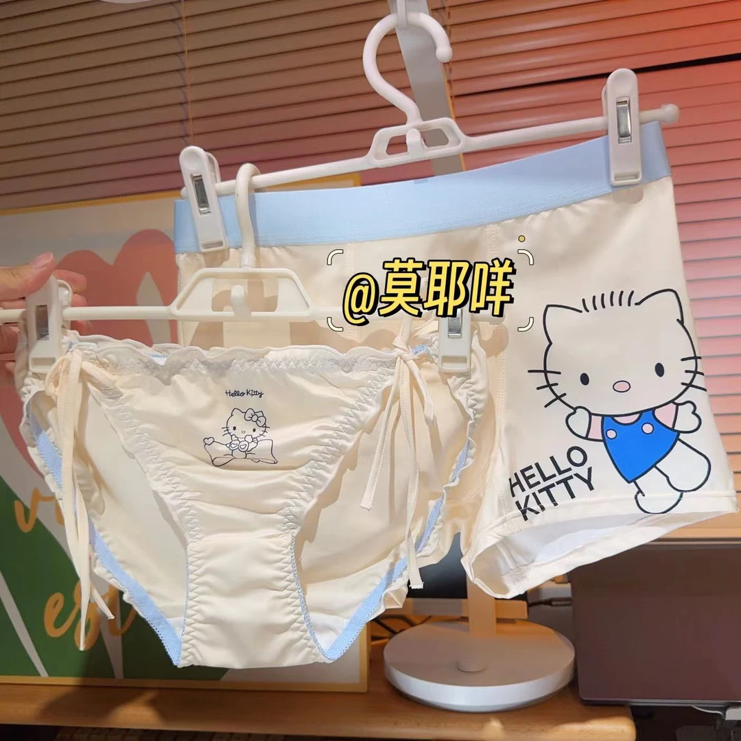 kt猫～夏季情侣内裤夫妻性感舒适时尚透气男棉女蕾丝内裤情侣礼物