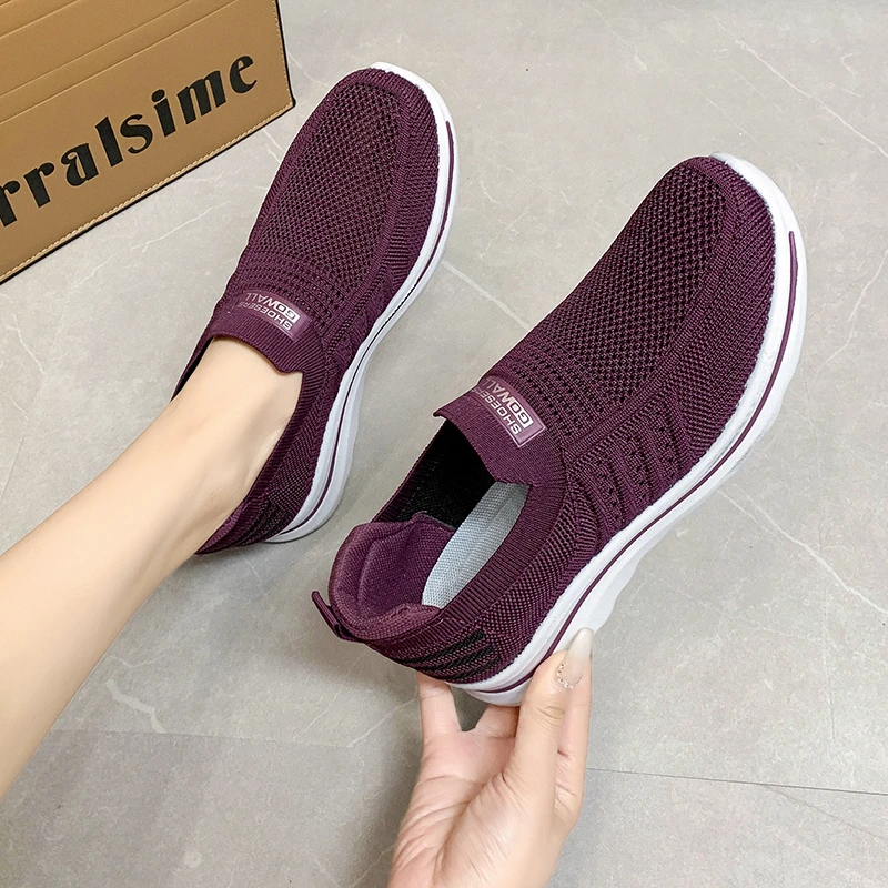 夏季健步鞋镂空透气网面鞋轻便舒适防滑软底妈妈鞋舒适中老年鞋