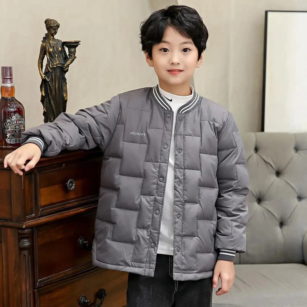 儿童羽绒内胆男女学生保暖校服内搭轻薄秋冬神器中大童白鸭