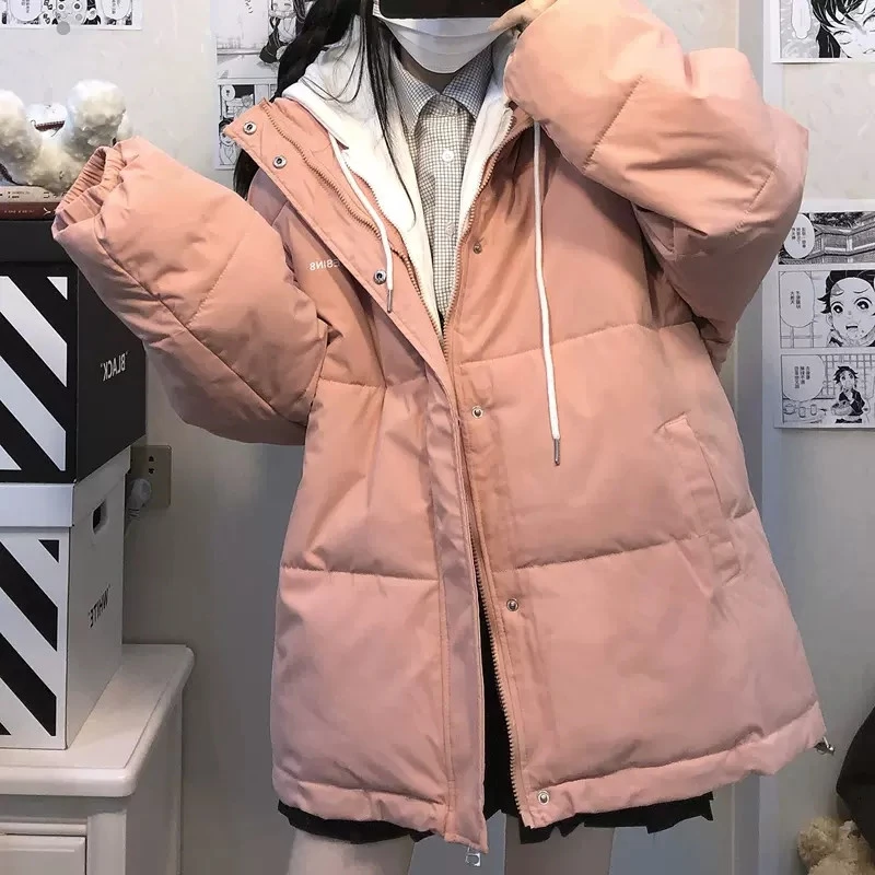 阿斯特14中学生羽绒服15女生冬季棉服新款面包服13大童韩版宽松棉