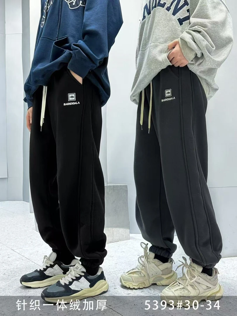 5393 卡迪酷新款青少年潮牌加绒束脚裤