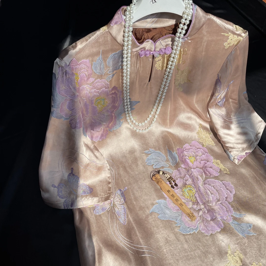 2515《花语》常熟夏季新款新中式重磅设计师款国风气质提花连衣裙