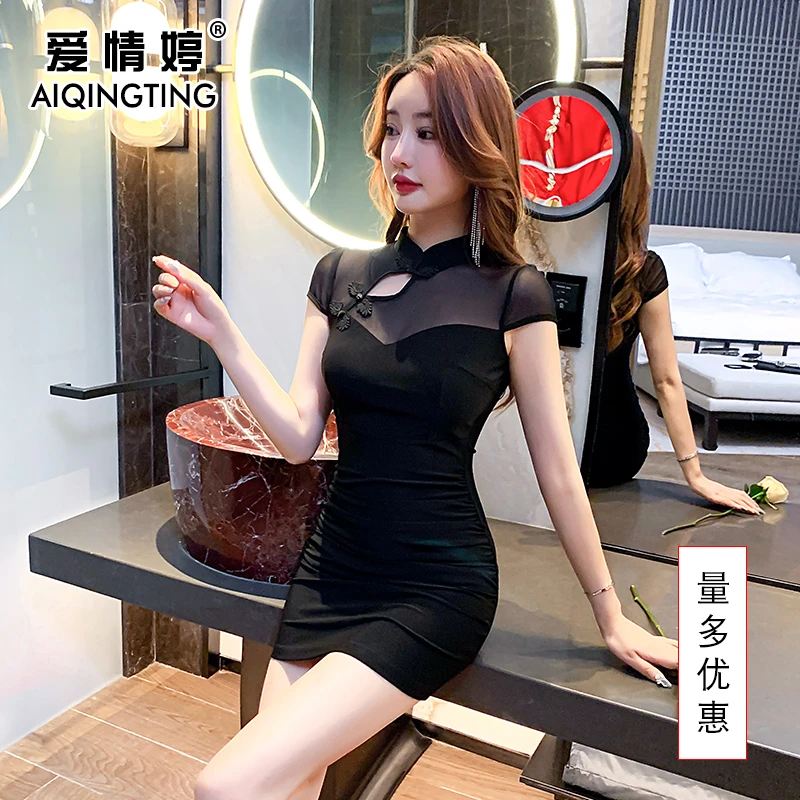 夜总店连衣裙性感显瘦包臀短裙子夜店女装旗袍夜场上班衣服工作服