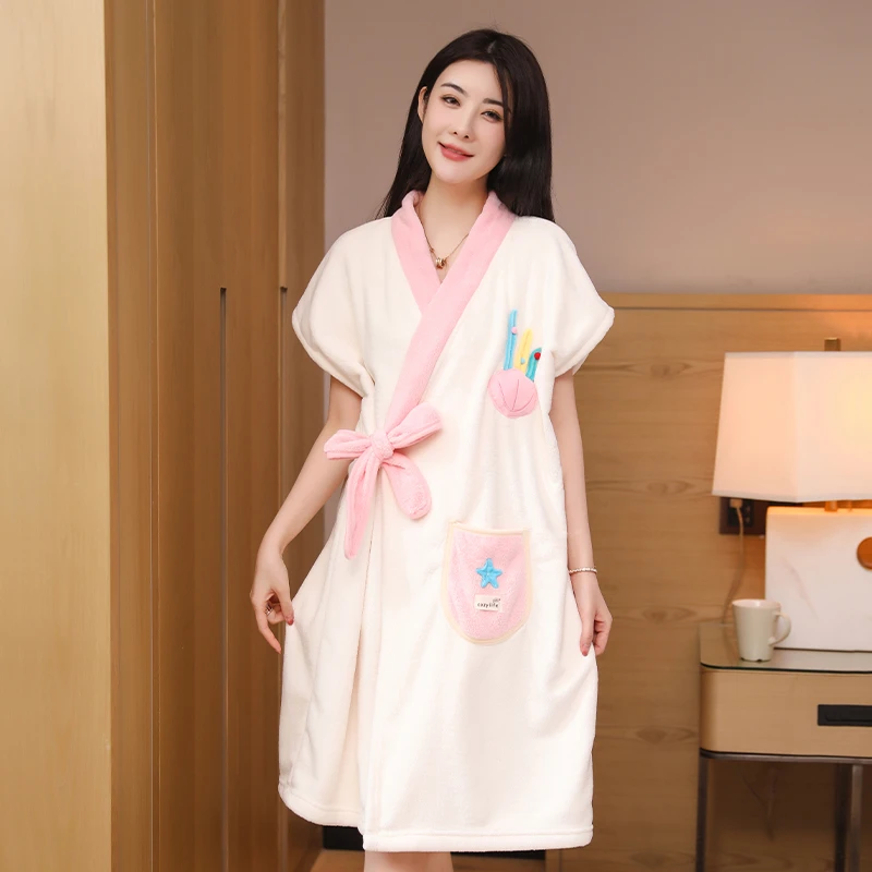 浴巾女浴袍可穿可裹毛巾大人裹巾浴裙可穿式高档家用可裹加大洗澡