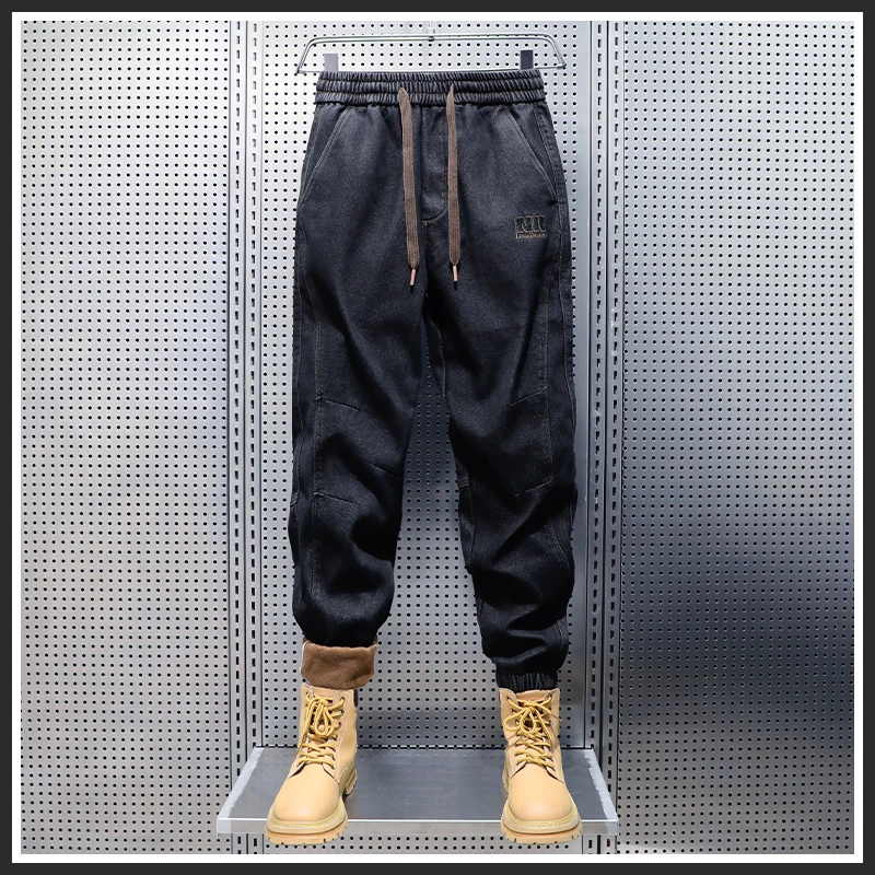 AOPAISHARK/奥派鲨休闲裤子男士加绒加厚秋冬季束脚长裤御寒保暖