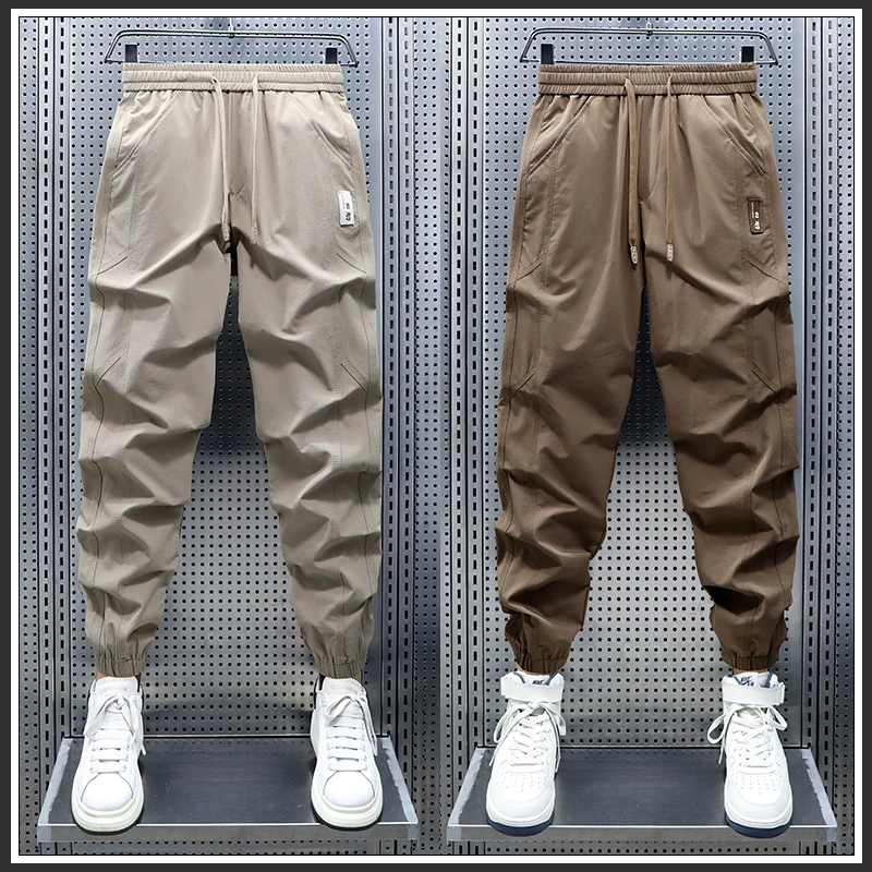 AOPAISHARK/奥派鲨春秋季轻薄透气潮流百搭松紧腰束脚休闲裤男装