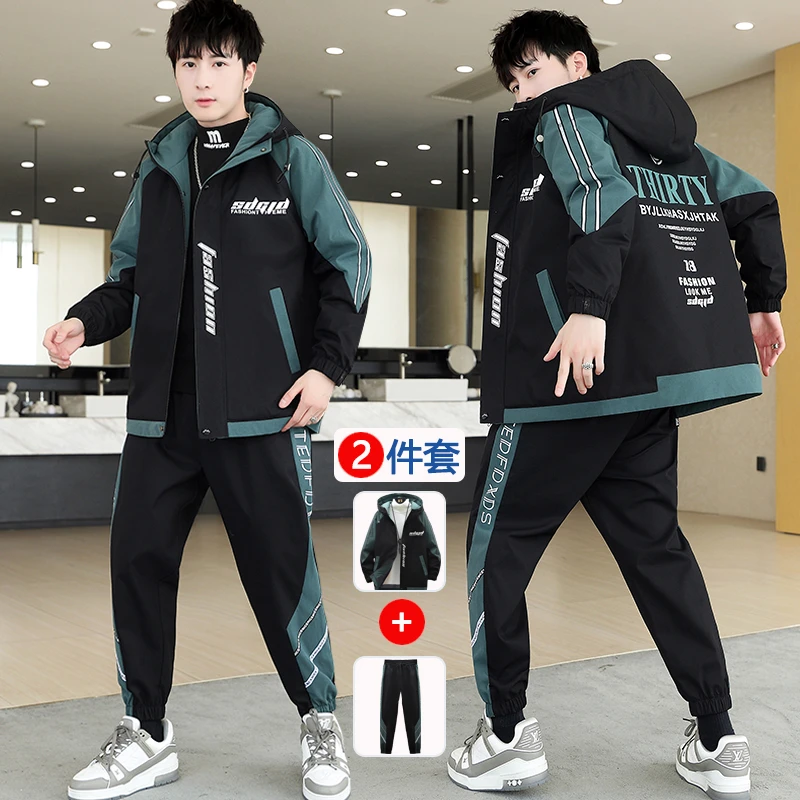 青少年夹克套装男春秋季2025新款外套穿搭帅气初高中学生衣服