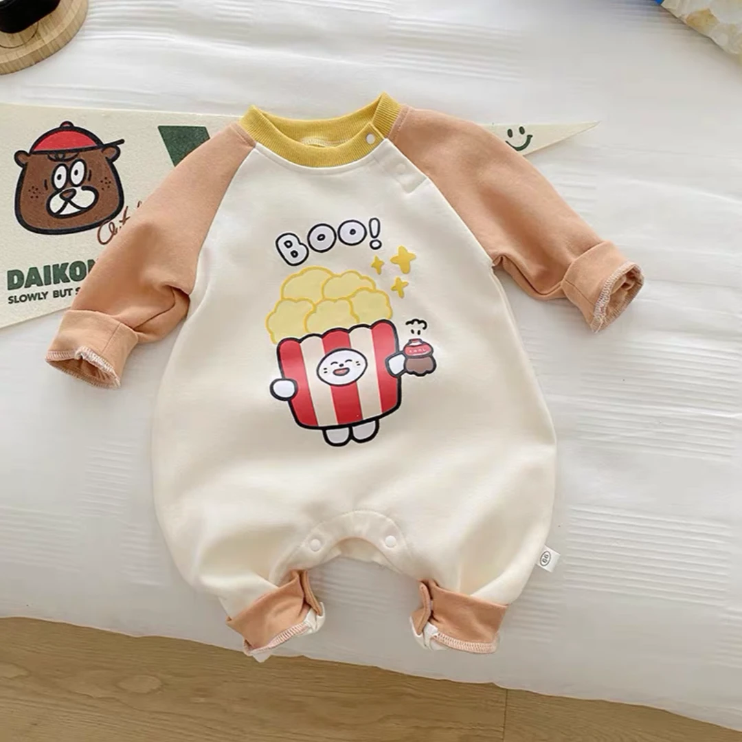 B【下单留言备注编码】婴幼儿四季纯棉连体衣哈衣长袖儿童新生儿