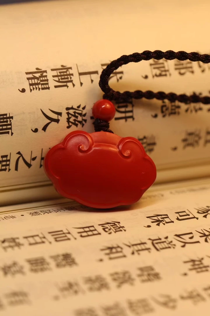 经典红,小号·宝宝款·圆形平安锁挂件中式