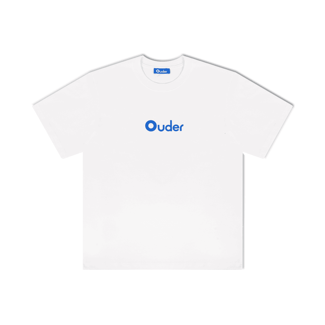 Ouder休闲情侣夏季宽松印花圆领短袖蓝色舒适