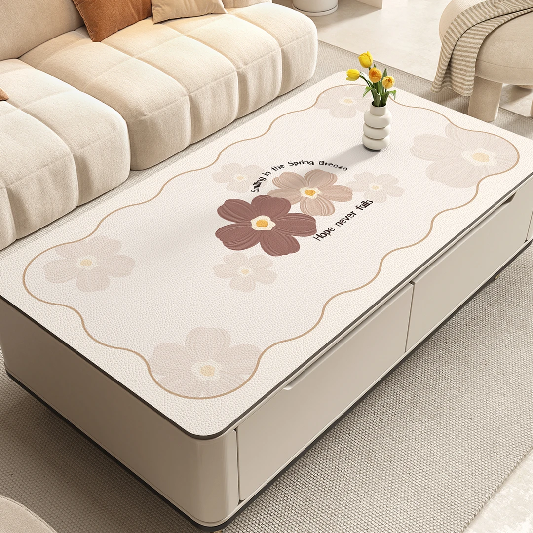 茶几桌垫防油防水皮革硅胶餐桌垫轻奢高级感客厅电视柜茶几桌布