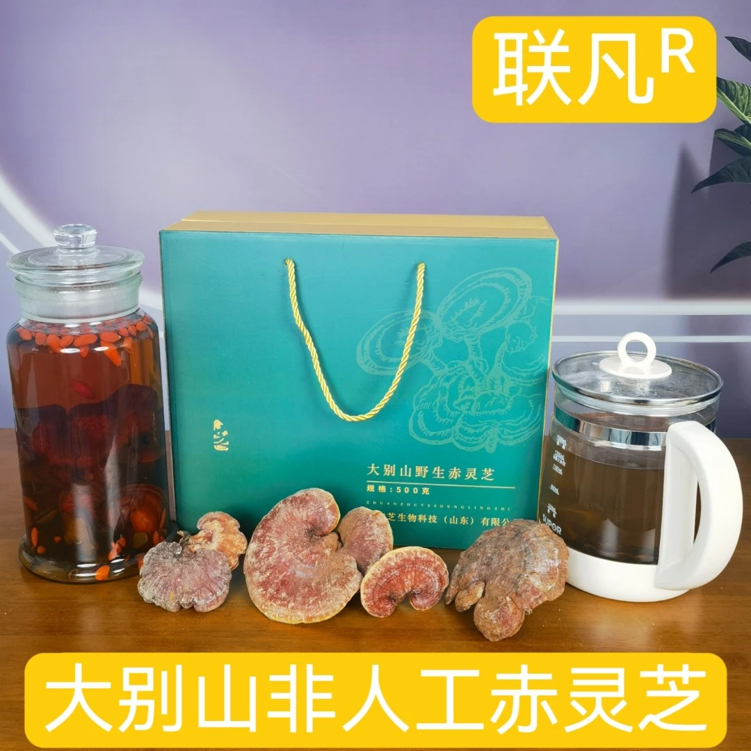 联凡(整芝切根500g一斤装)大别山老林赤灵芝 精品