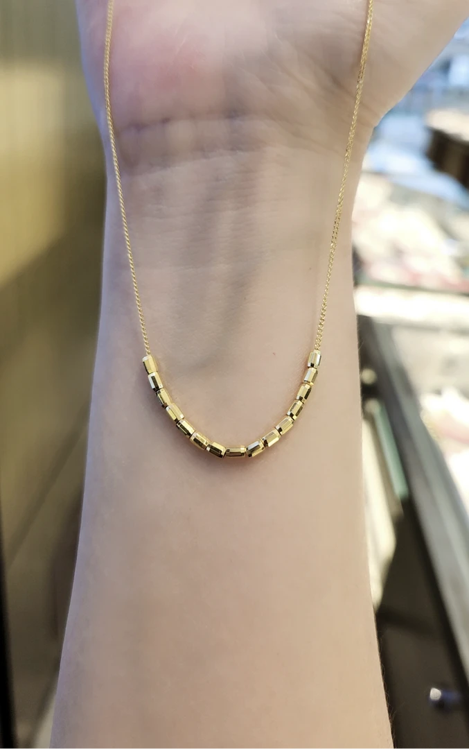 金熹福足金999【小方糖套链】