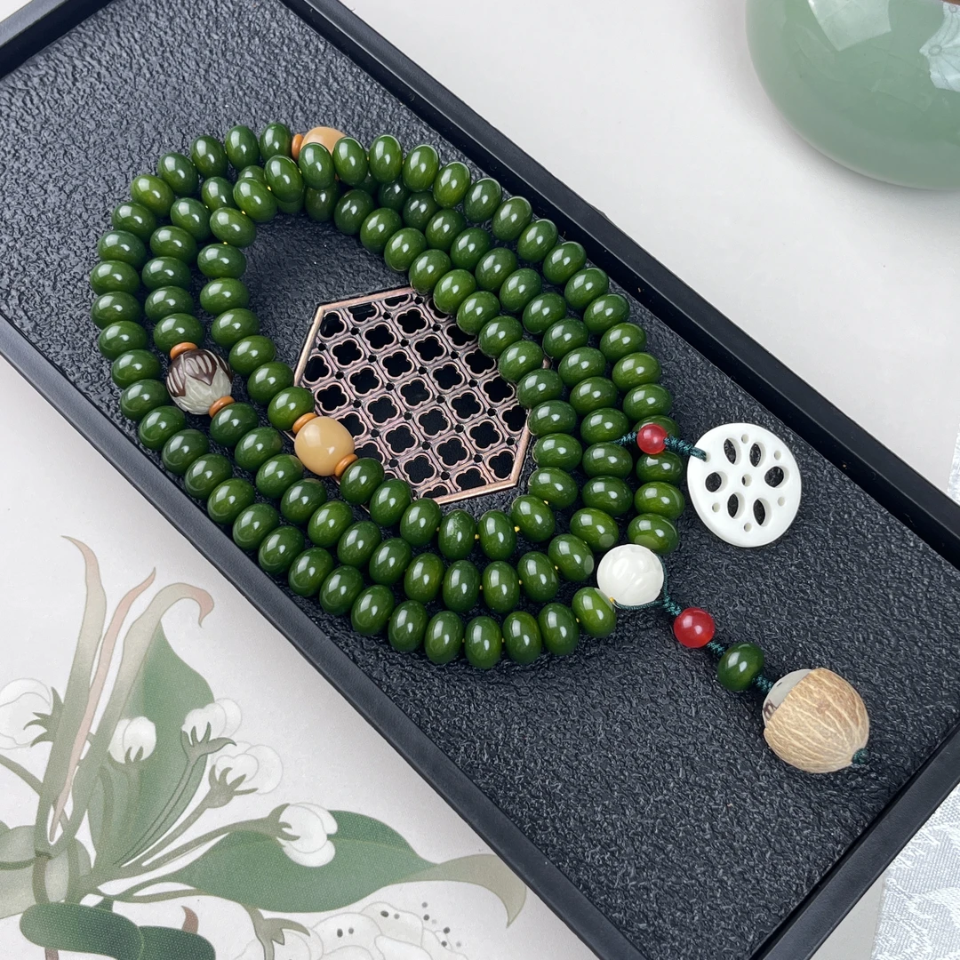 【送盘玩袋】四季常青菩提多圈108项链款11*8mm