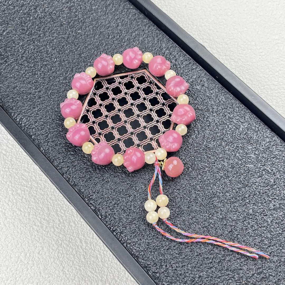 梅香粉菩提猫爪单圈手串13*13mm