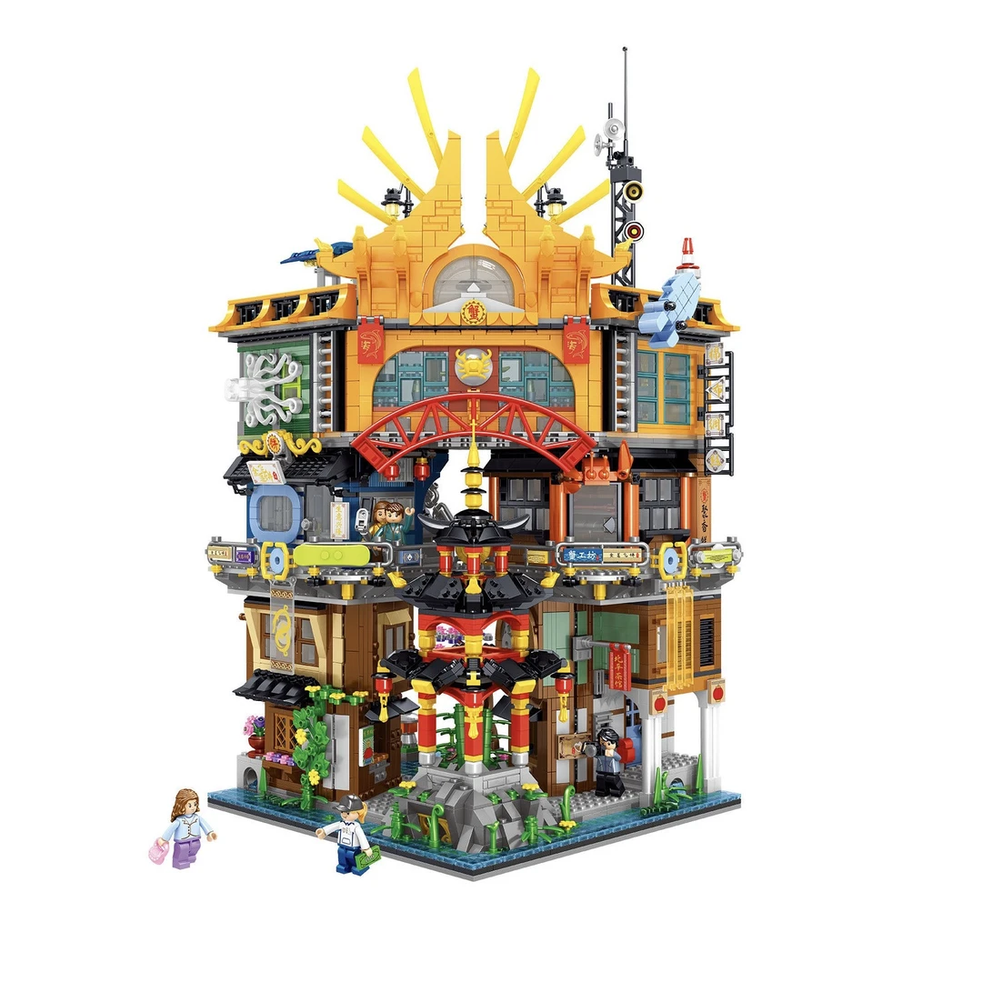 哲高迷你砖港风街景城市建筑物香港城大型益智拼装积木玩具礼物