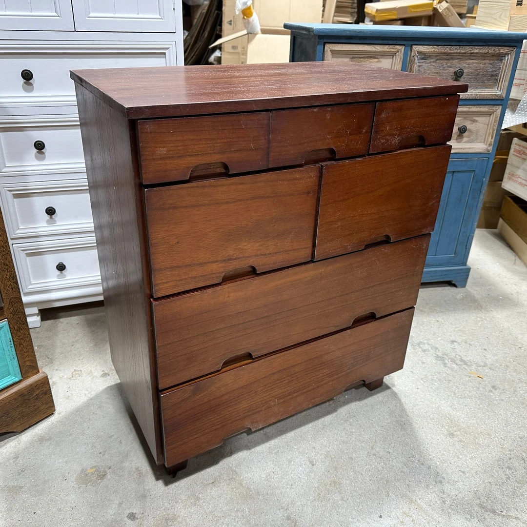 170260咖餐边柜多抽收纳柜