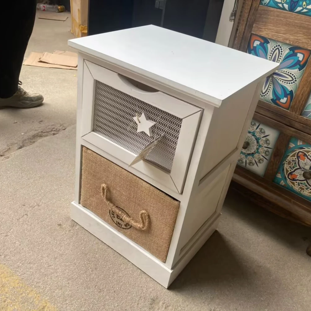 拼色两抽小柜客厅书房收纳小柜