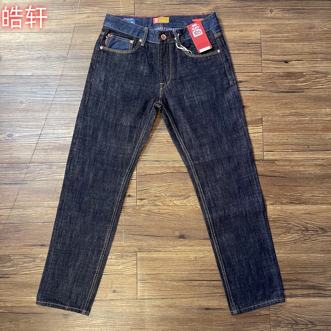 1081四季款14盎司中磅赤耳丹宁男士原色直筒时尚百搭男牛仔裤子