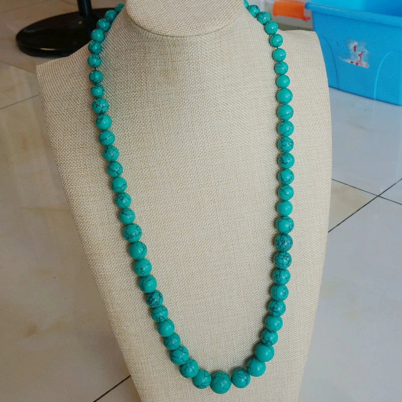 非金属树脂项链 民族风藏装配饰 非天然仿松石项链 假松石塔链