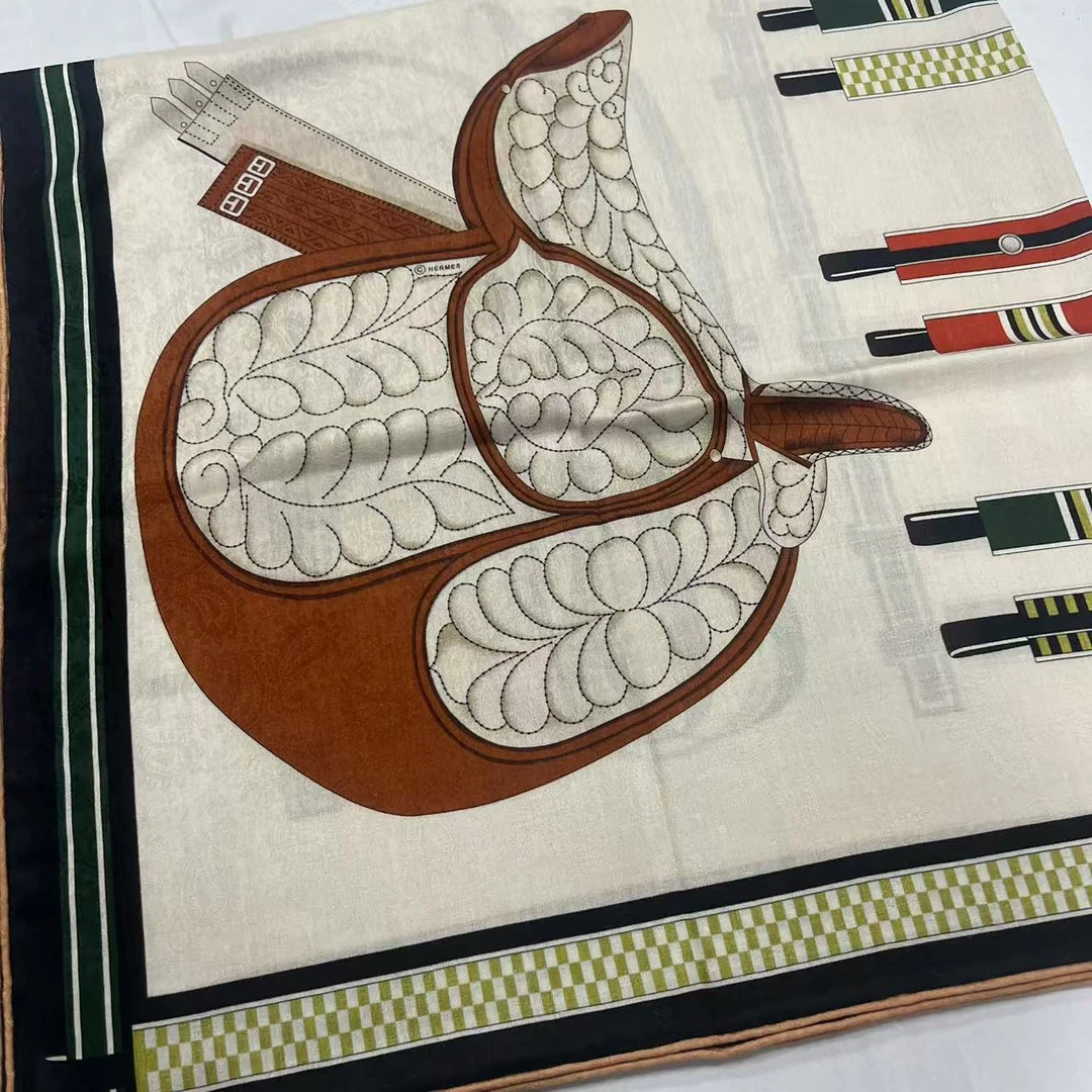 140丝绒方巾-鞍黛箱包 提花双面异色135cm丝巾