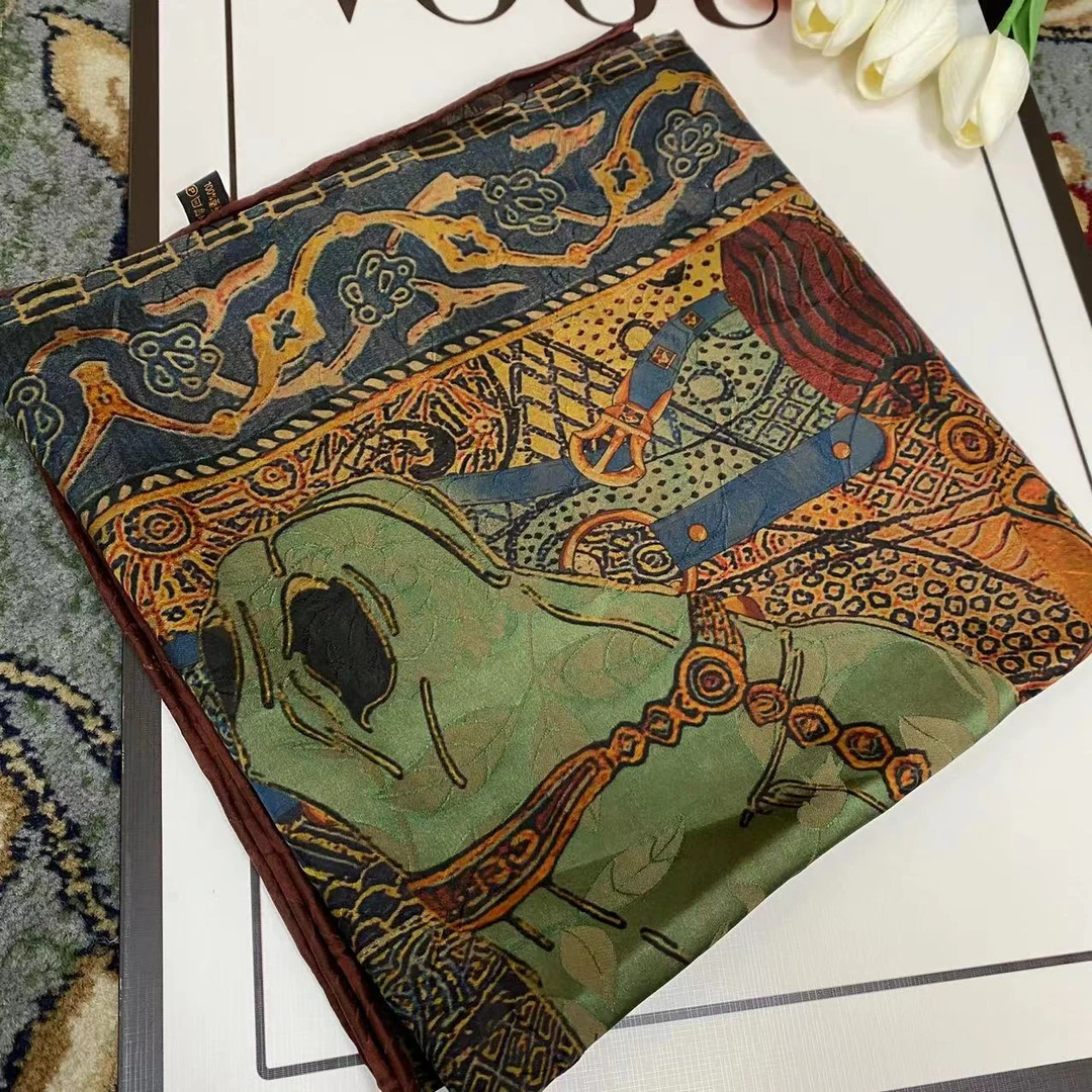 110香云纱方巾-百两金 湖丝42姆米 106*106cm方巾丝巾