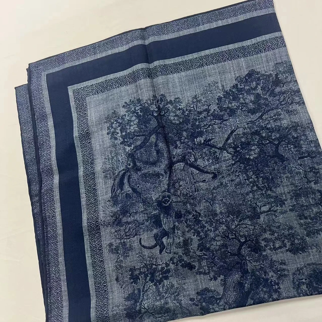 90丝毛方巾-静谧丛林 85cm丝巾