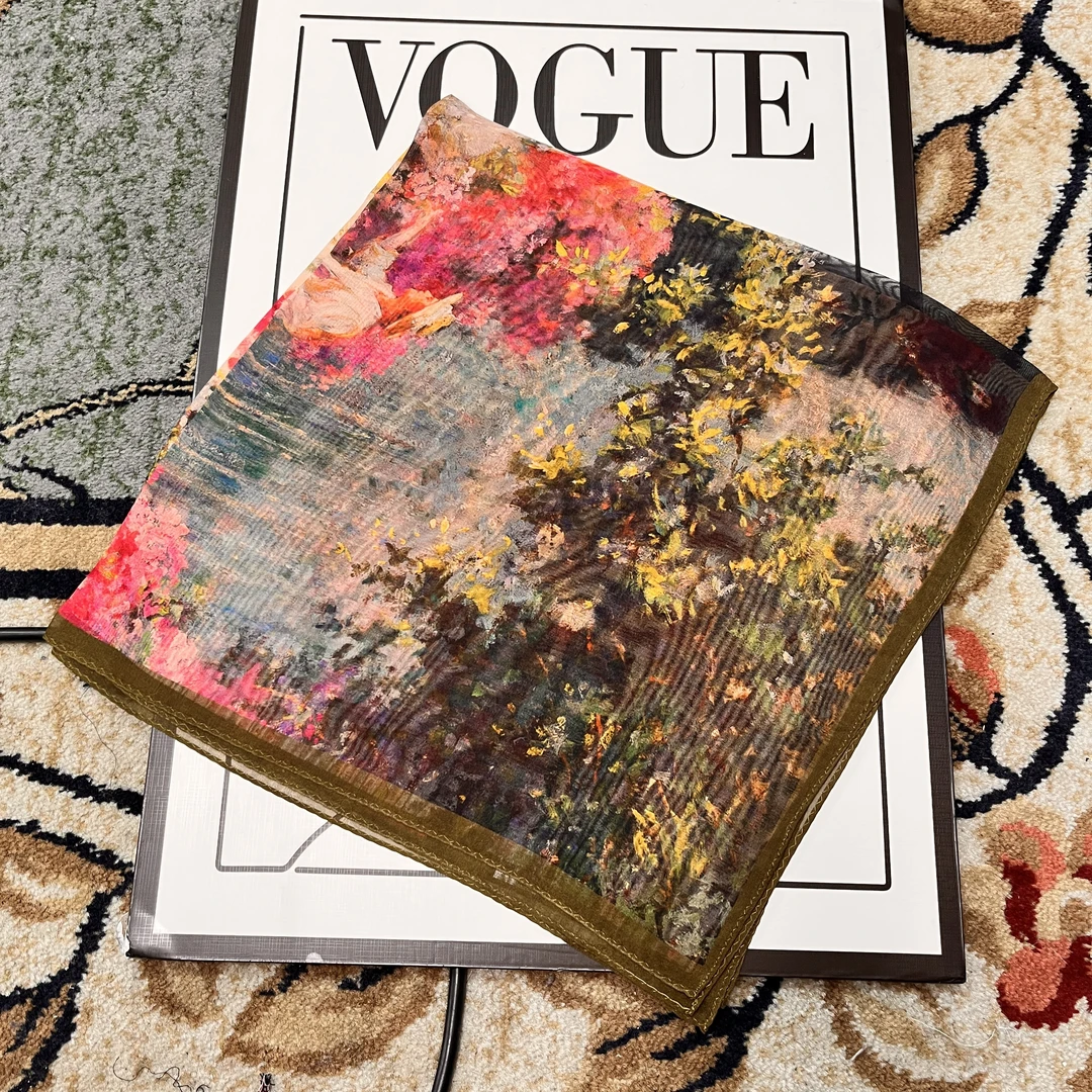 70薯莨纱巾-樱花雨梦-纱巾丝巾