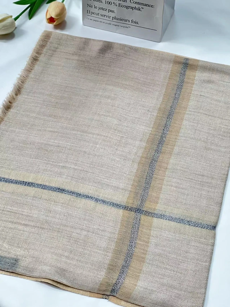 戒指绒围巾-秀丽拼色 85*200cm400支羊绒长巾