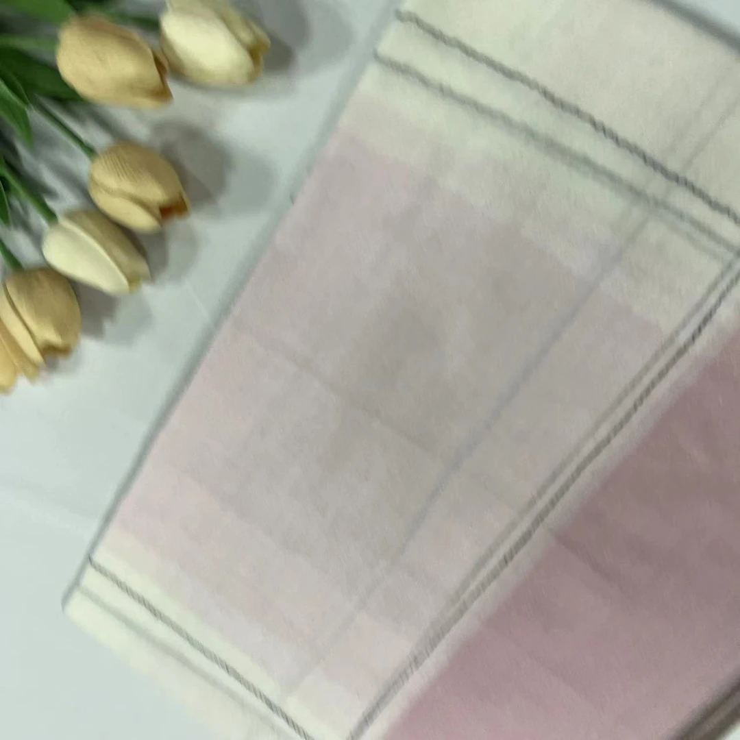 羊绒长巾-粉格渐变 90*210cm长巾