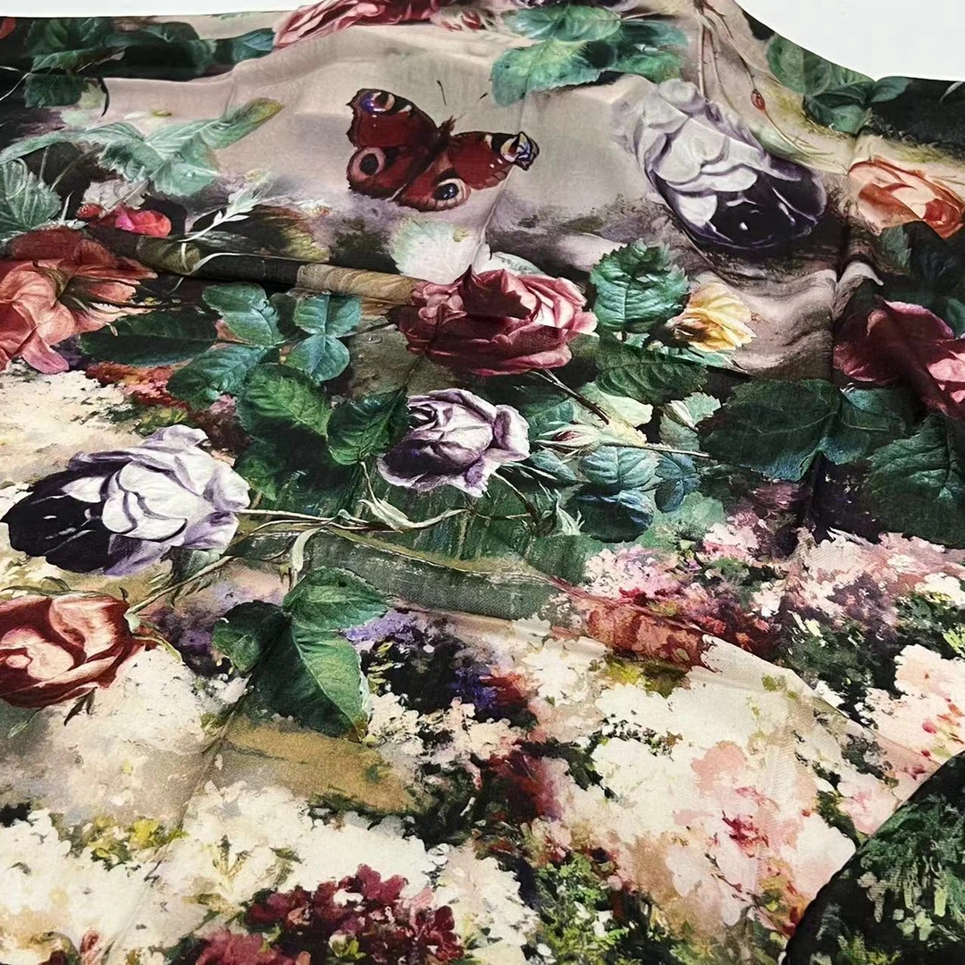 1米羊绒蕾丝边方巾-无人区的玫瑰