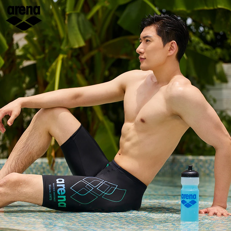 arena阿瑞娜 新款 男五分及膝短裤 抗氯耐久高弹舒适大码潜水泳裤