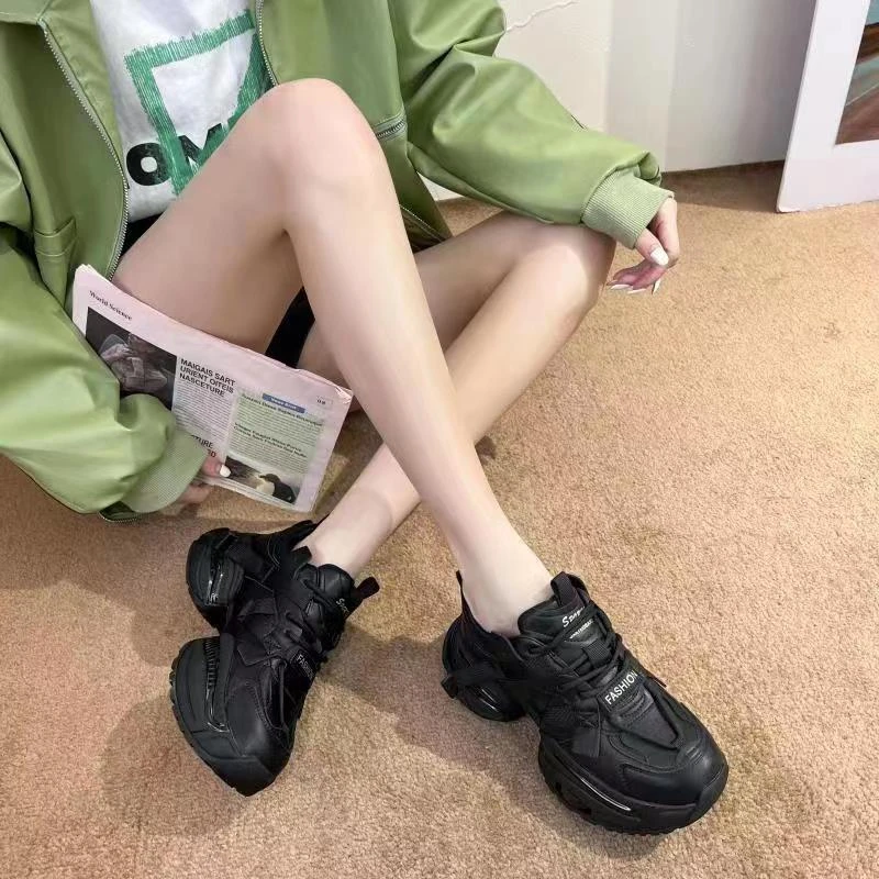 达芙典女鞋秋季新款时尚百搭厚底老爹鞋ins潮运动休闲鞋/dfd18807