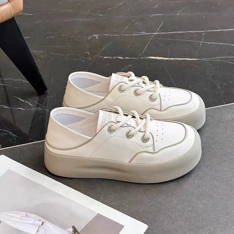 女鞋新款时尚厚底板鞋休闲圆头百搭简约舒适小白鞋/dfd30268