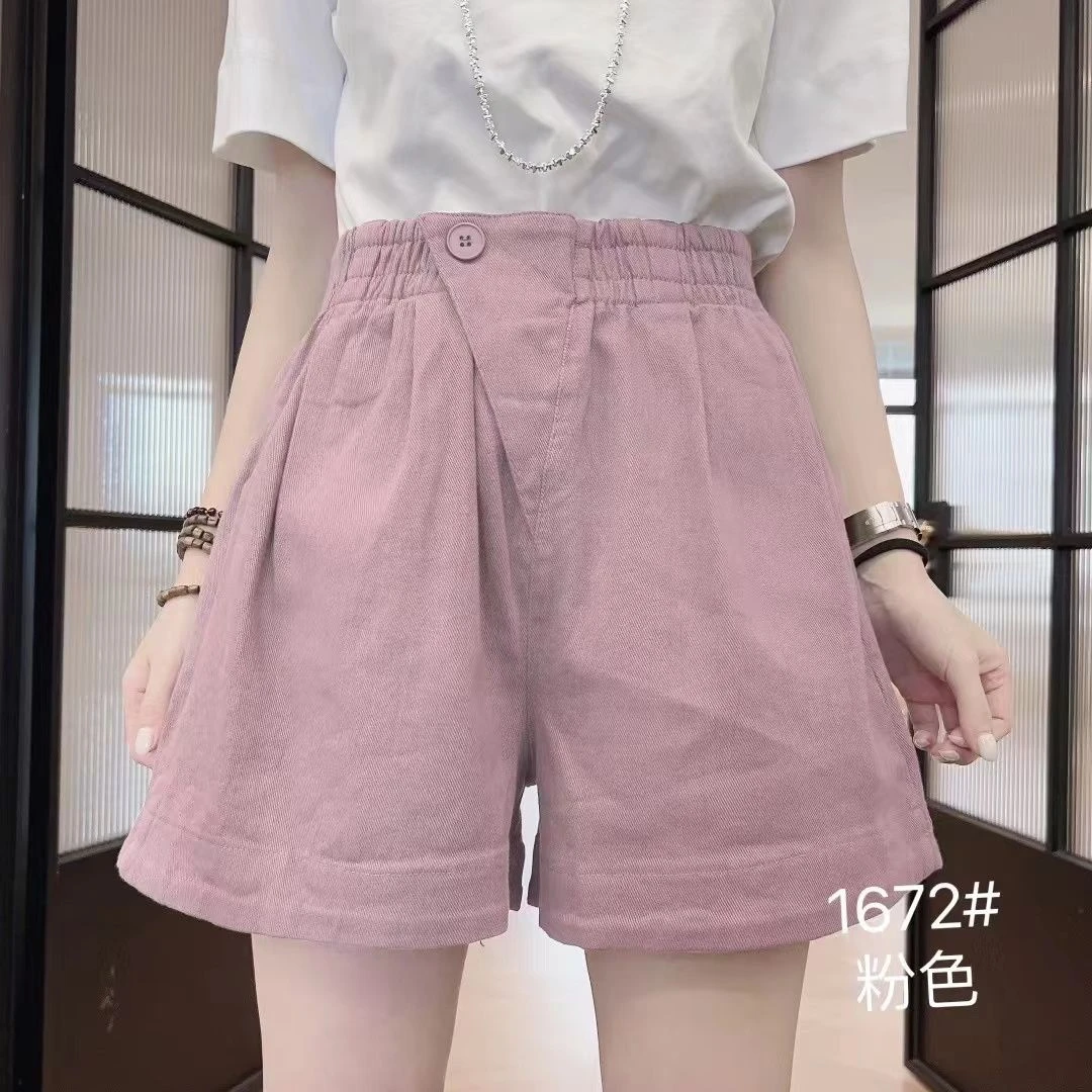 夏季薄款水洗棉五分裤女宽松大码显瘦百搭休闲阔腿短裤2025新款