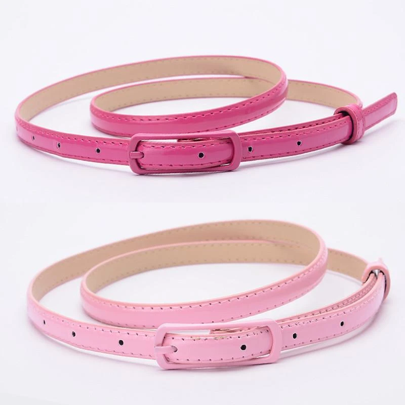 ++y2k芭比粉色腰带女玫红色细皮带多巴胺辣妹装饰配连衣裙子百搭