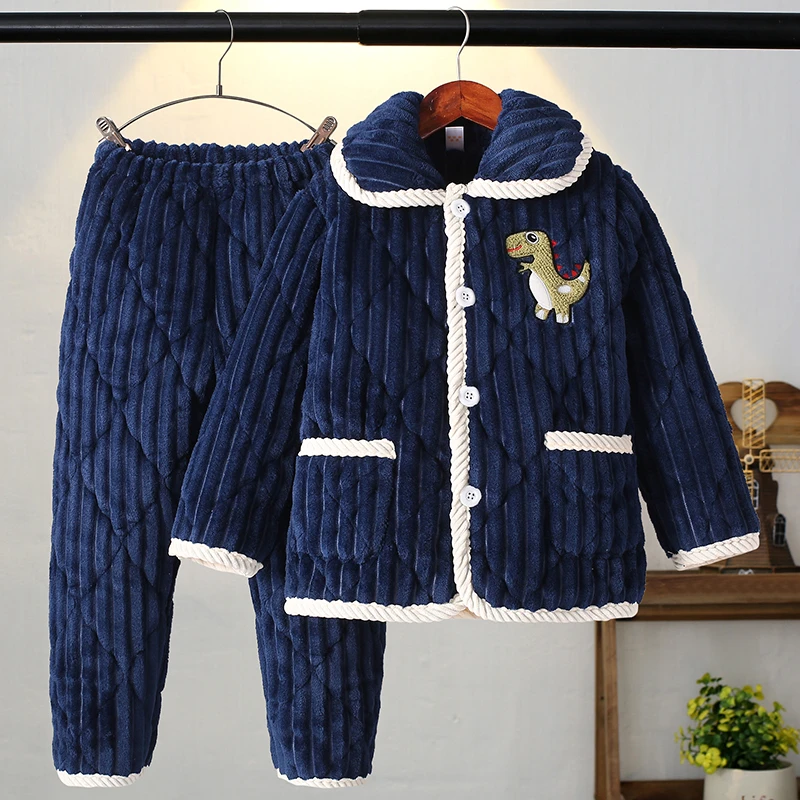 【三层夹棉捡漏】儿童款睡衣冬季男童珊瑚绒男孩冬款保暖加绒