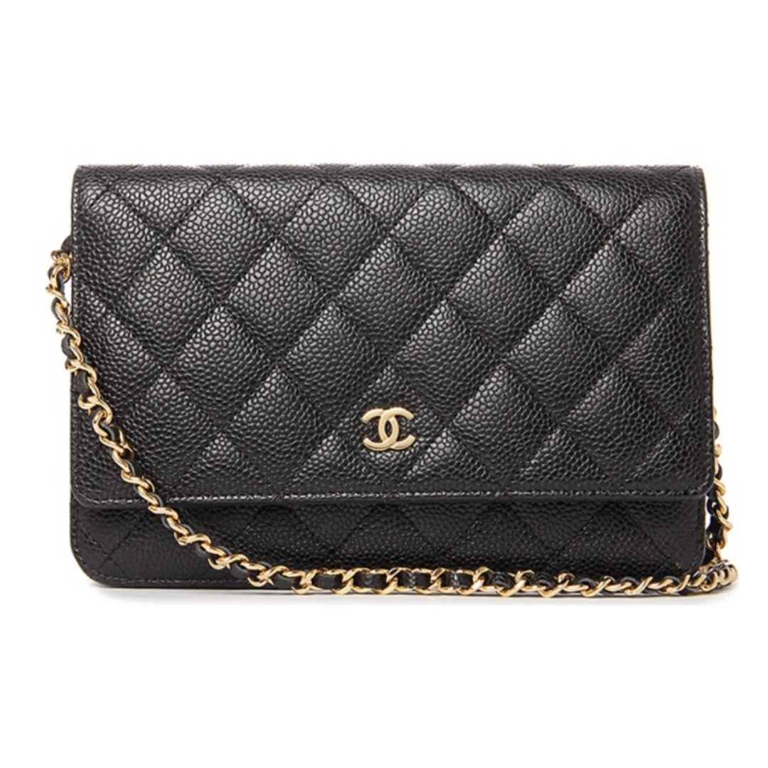 99新 Chanel/香奈儿 【晶晶专属】发财woc荔枝纹黑金包/97新/JM5109